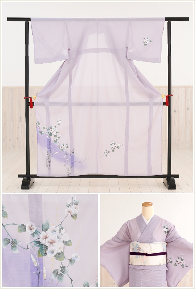 夏用 絽 訪問着レンタル sr5004 着物レンタル フルセット ママ 母親