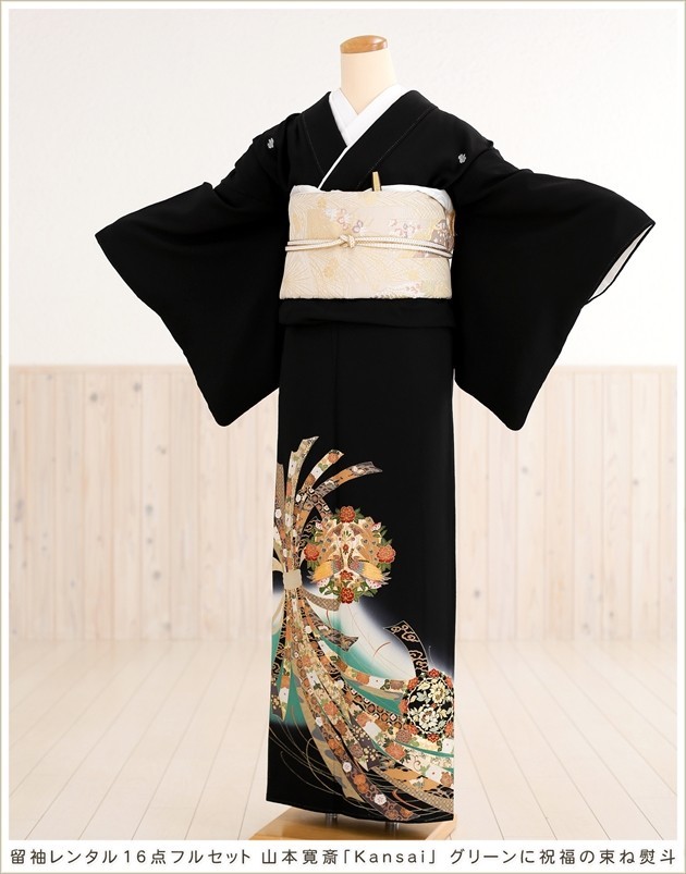 kansai yamamoto 留袖レンタル 黒留袖 ts042-2 山本寛斎「Kansai