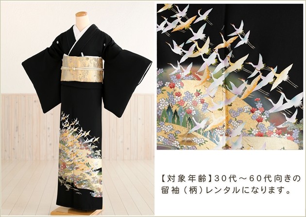 留袖レンタル 黒留袖 ts111 結婚式 着物レンタル 留め袖 フルセット