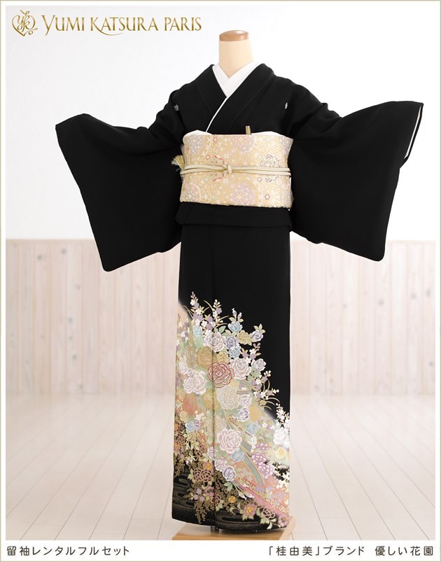 YUMI KATSURA（ユミカツラ） 桂由美 留袖レンタル ts212 結婚式 黒留袖