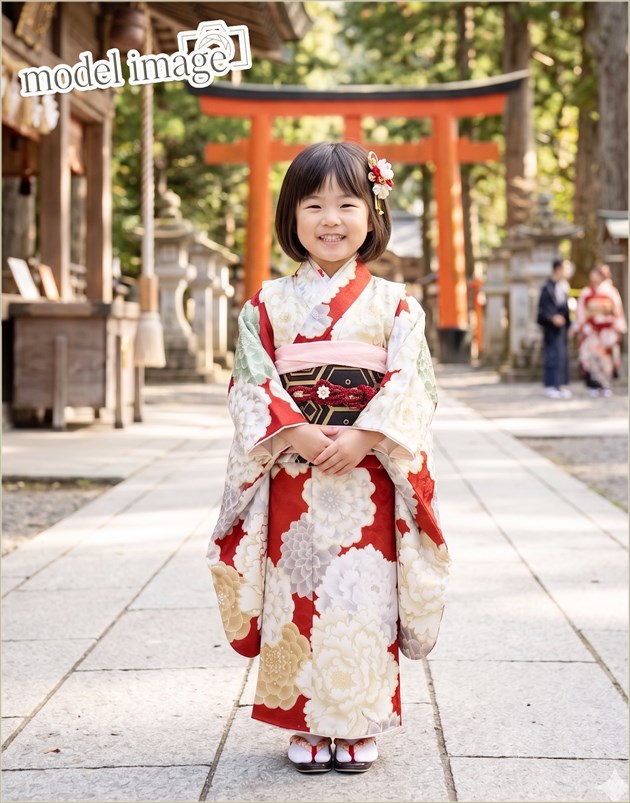 3歳 女の子 七五三 楽チャック着物レンタル 作り帯 zj3004「チャック