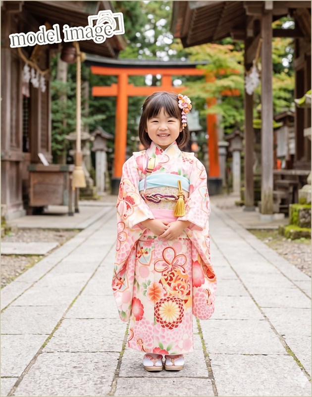 3歳 女の子 七五三 楽チャック着物レンタル 作り帯 zj3007「チャック