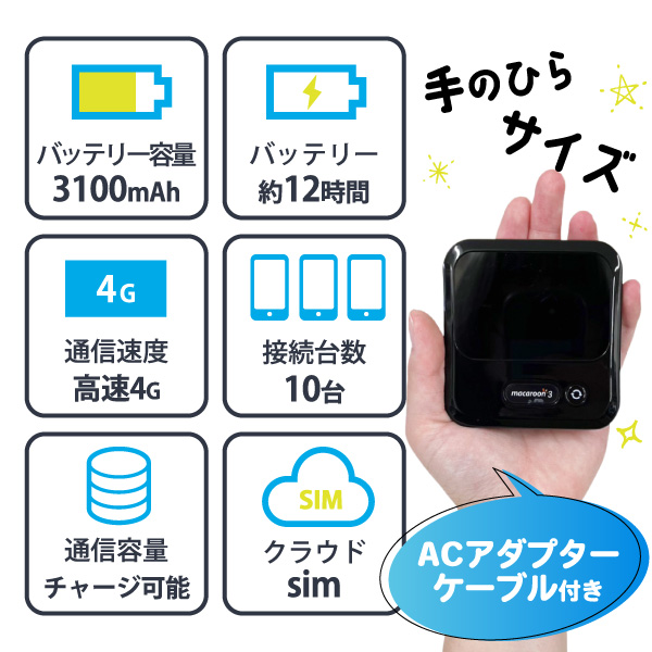 365(サンロクゴ)チャージWi-Fiの端末機能