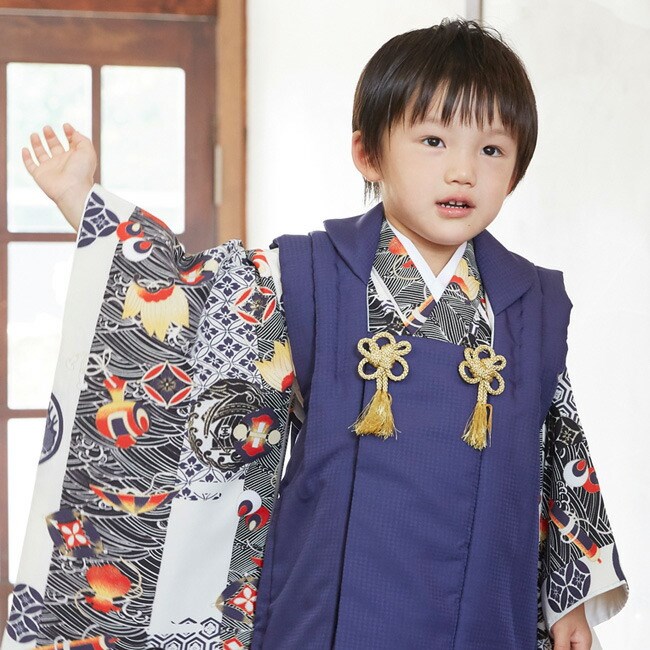 七五三 着物 3歳 男の子 753 被布コート 草履 足袋 男児 レンタル 被布