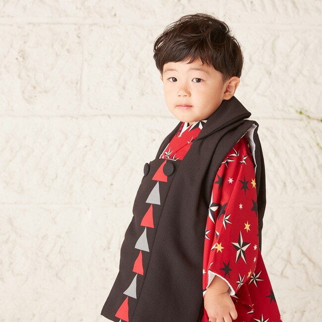 七五三 753 着物 3歳 男の子 男児 被布コート 赤系 七五三 着物 3歳 男の子 753 赤 レンタル 被布コート 草履 足袋 七五三