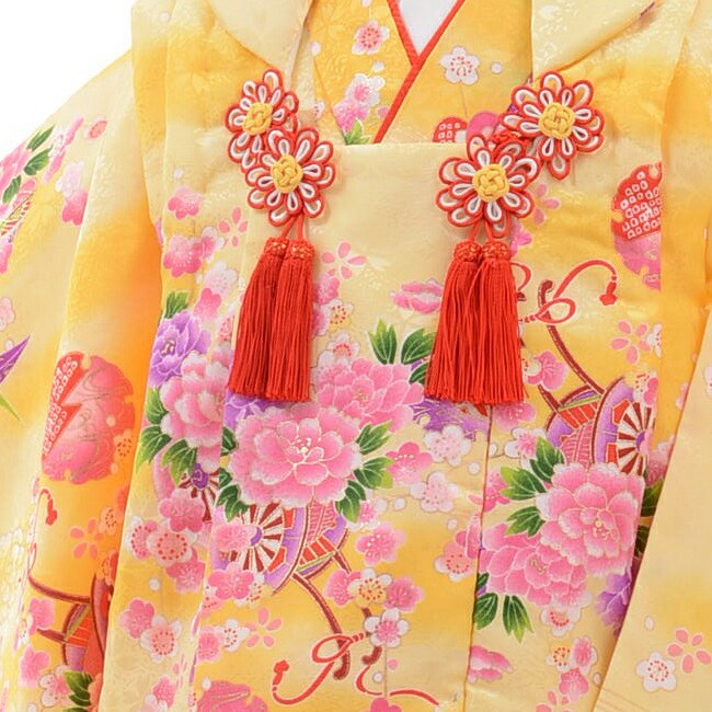 七五三 アリサナ　着物ドレス　110セン　小物付き　オレンジ 京都瑠璃雛菊 ≪七五三早割りセール≫ 七五三着物 着物ドレス