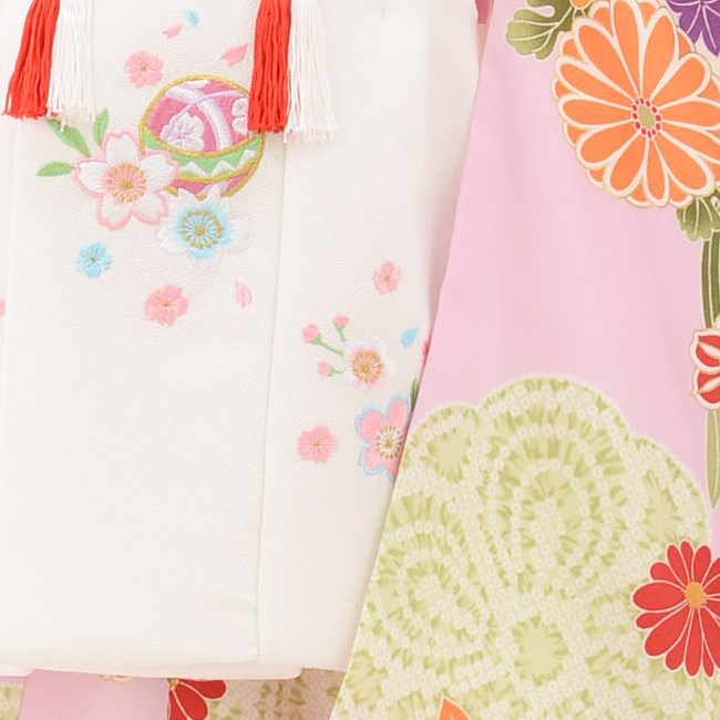 七五三 着物 3歳 女の子 レンタル 正統派 レトロ 絞り調 手毬刺繍 伝統