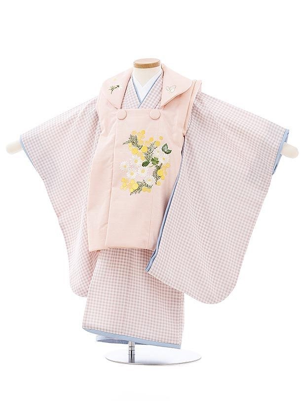 七五三 女の子 3歳 着物 753 レンタル フルセット ピンク 被布コート