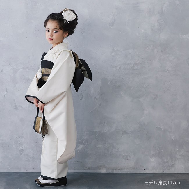 七五三 レンタル 7歳 着物 女の子 モダン ジャパンスタイル アイボリー