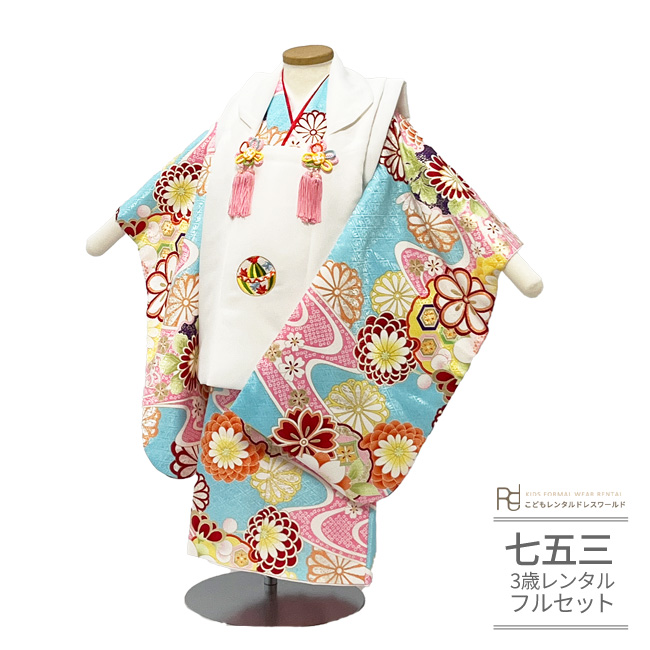 ピンク 花柄 着物 伝統的スタイル3歳七五三 美品】七五三 3歳 女の子