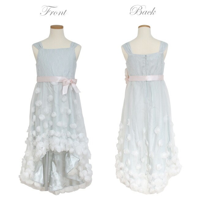 エーテルフラワーハイロウドレス リボン 子供ドレスレンタル 靴セット 女の子用フォーマルドレス MONSOON mons007 グレー 130 ピアノ バイオリン 発表会 演奏会の画像