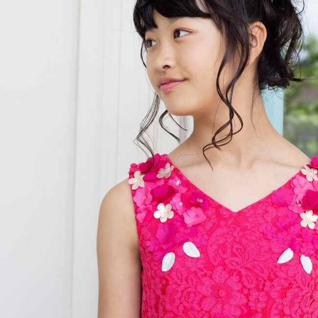 子供 マキシ丈ドレス ローズピンク 花柄 小花 レンタル 靴セット 女の子用フォーマルドレス MONSOON リリーmons010 150 ピアノ バイオリン 発表会 演奏会 子どもの画像