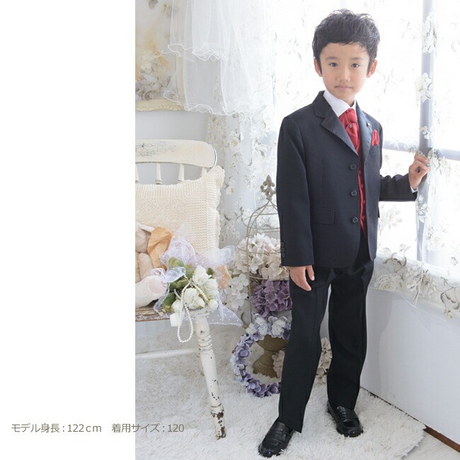 七五三 男の子こどもフォーマル服 靴セット 男児タキシードスーツセット CBOY-01R パーティーレッド 90 95 100 110 120 130 140 150 160 キッズ 結婚式 発表会の画像