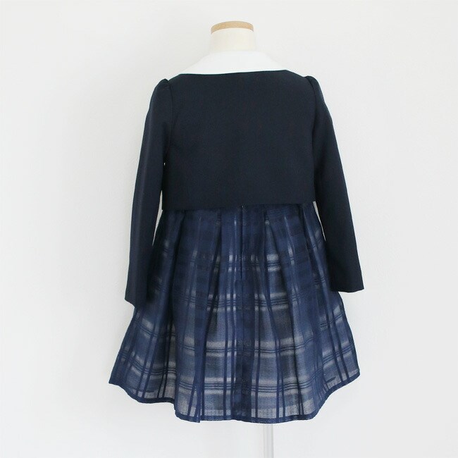 卒園式 紺ワンピース ELLE チュールアンサンブルセット 靴セット エル