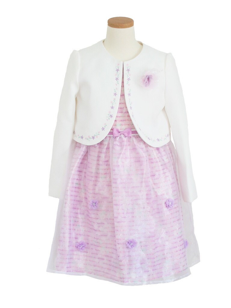 入学式 靴セット ボーダーチュールアンサンブルセット ELLE エル 卒園式 結婚式 発表会 子供服 小学校 女の子 120 服 フォーマル パープル 紫 agl030 120 130 |  | 02