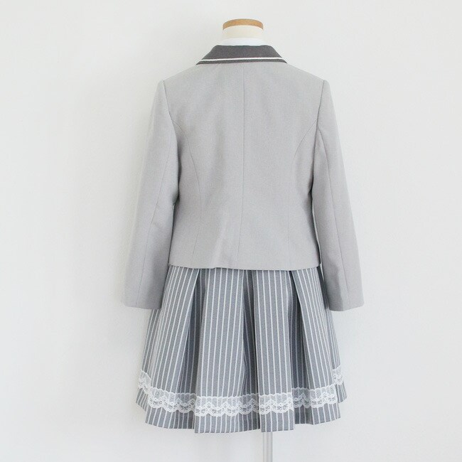 七五三 結婚式 elle スーツ フォーマル子供服 靴セット ELLE ストライプスカート スーツセット グレー agl031 女児 120 130 キッズ 発表会 753 |  | 11