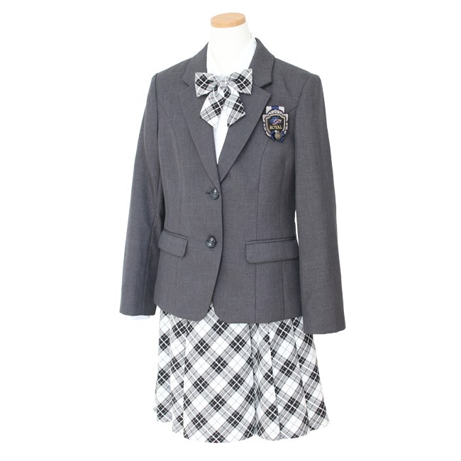卒業式の服 靴セット グレーブレザースーツセット 入学式 七五三