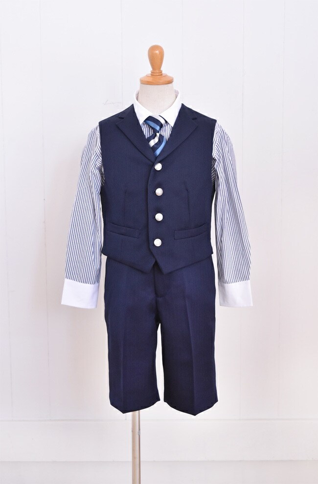 入学式 スーツ レンタル 男の子110 卒業式 3月4月ご利用 入学式 スーツ 男の子 レンタル 110 120 130 紺 roby009の画像