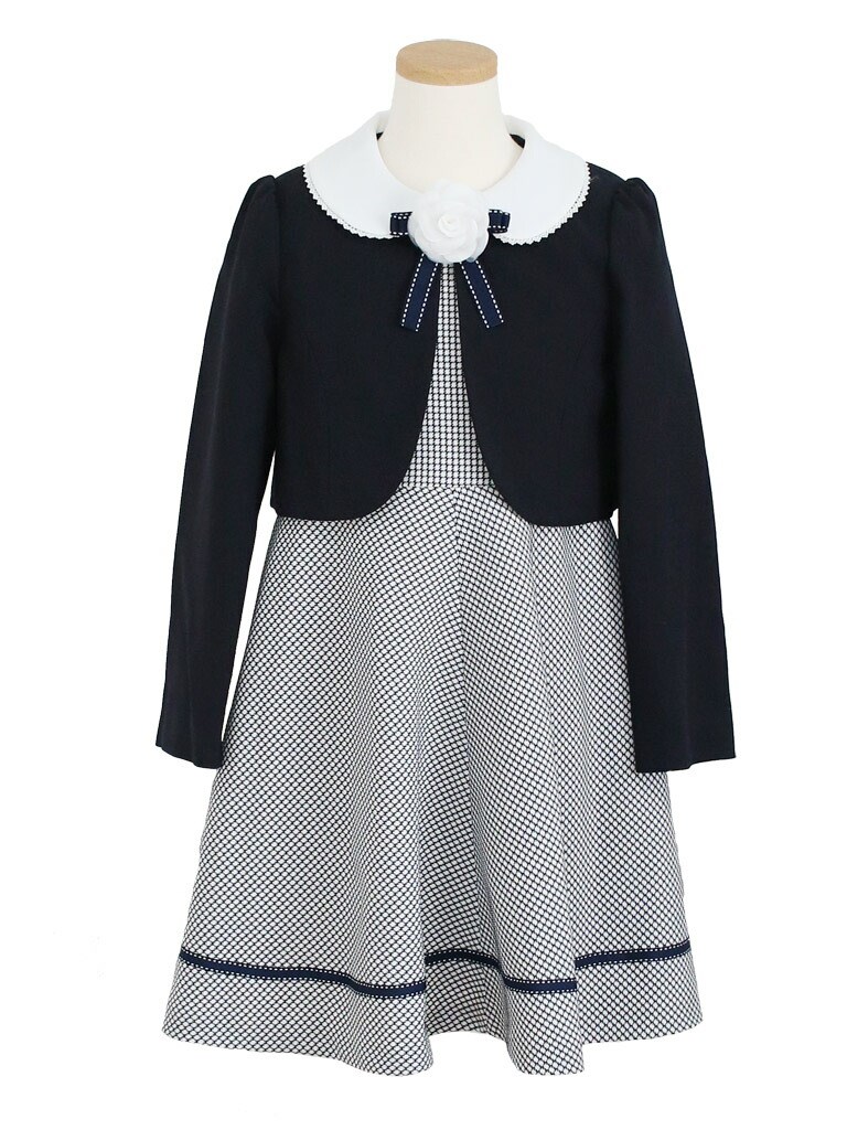 3月4月ご利用 入学式 スーツ 女の子 レンタル フォーマル 120 紺 fa001