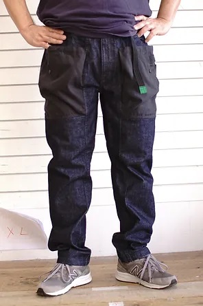 H.A.K.U ハク HK-T119 ハンズフリー ナロー テーパード デニム HANDS FREE NARROW TAPERED DENIM アウトドアパンツ ストレッチの画像