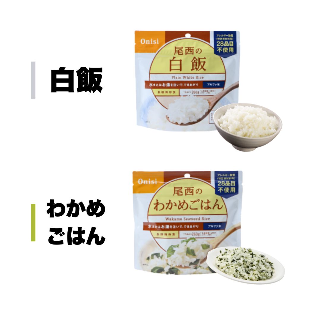 尾西食品 防災食セット 2人用 3日分 非常食 アルファ米 5年長期保存食