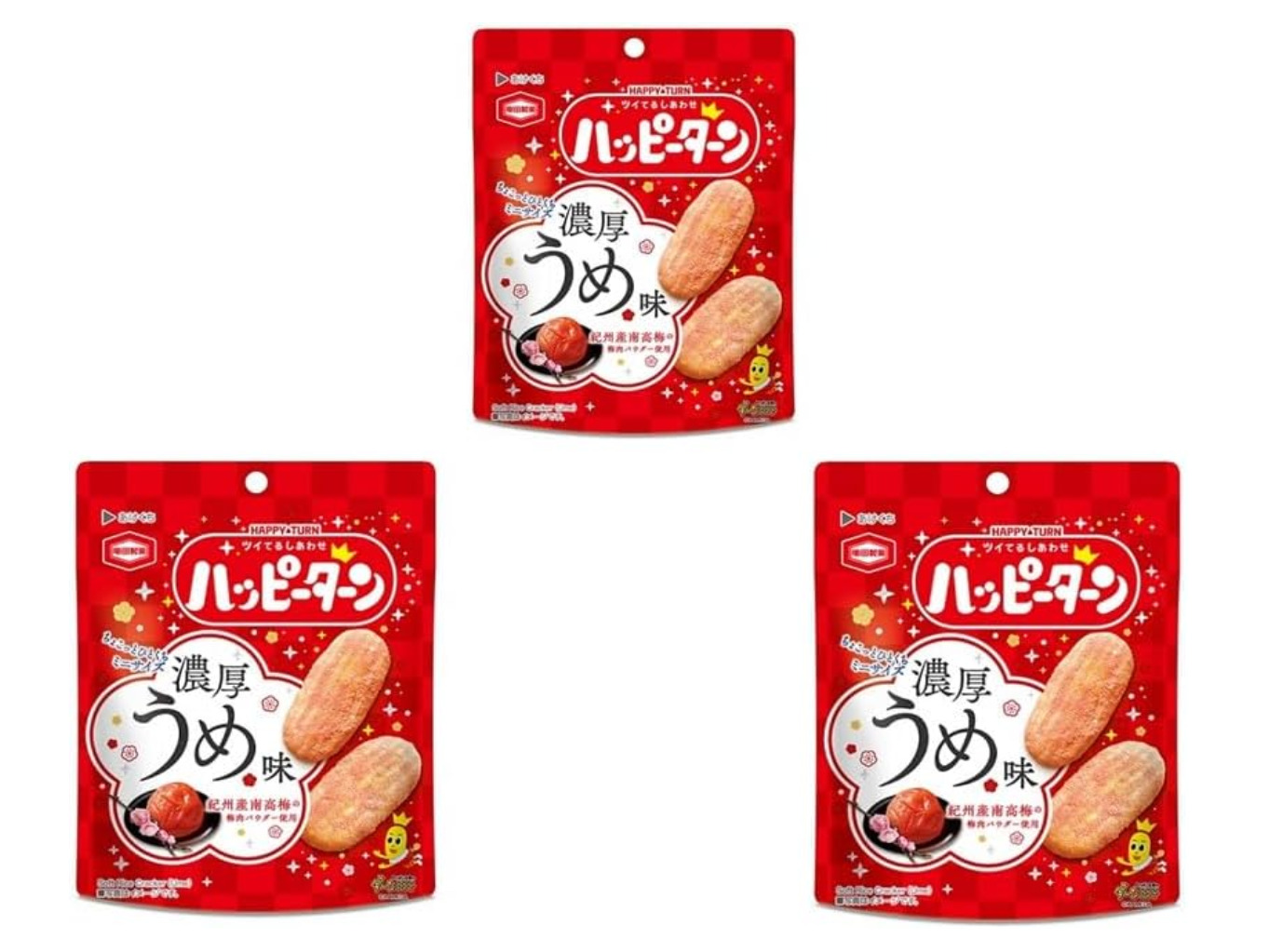 ハッピーターン ミニ 亀田製菓 濃厚うめ味 30g×3袋｜rento-store｜03