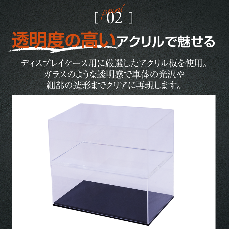 日本製 AutoExhibit 1/18用 ミニカー アクリルケース 高品質 収納