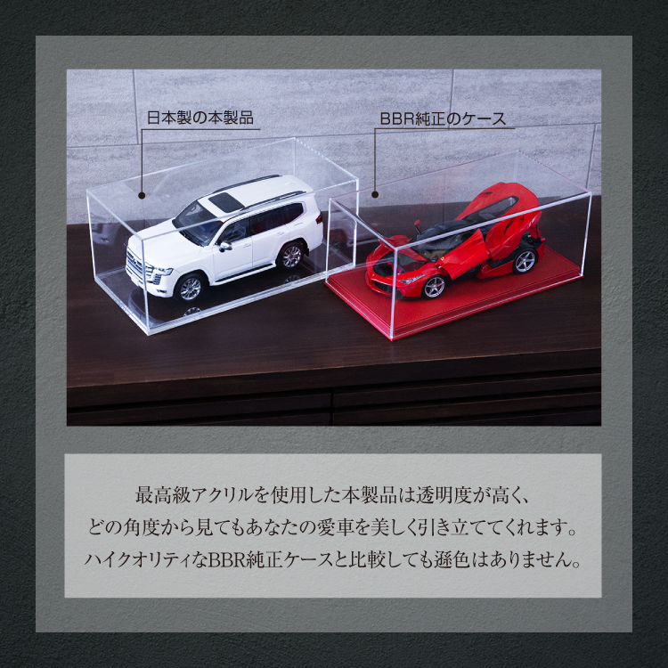 日本製 AutoExhibit 1/18用 ミニカー アクリルケース 高品質 収納