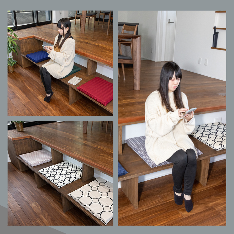 高反発 シートクッション 4枚セット 40×40×5cm ヌードクッション 40×40cm クッション 座布団 チェアパッド 背当て スクエア 小さめの画像