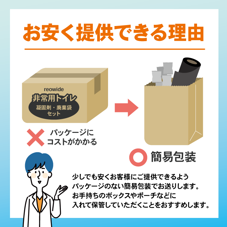 非常用トイレ 凝固剤+廃棄袋セット 200回分 簡易トイレ キャンプ 車 渋滞 防災 災害用｜reowide-interior｜11