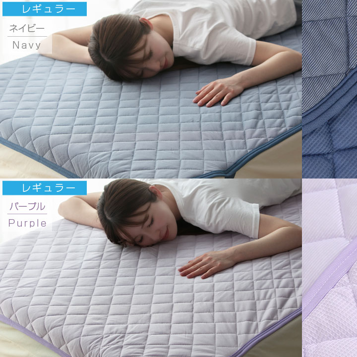 リバーシブル 冷感 敷きパッド 100×200cm シングル 防ダニ 抗菌防臭