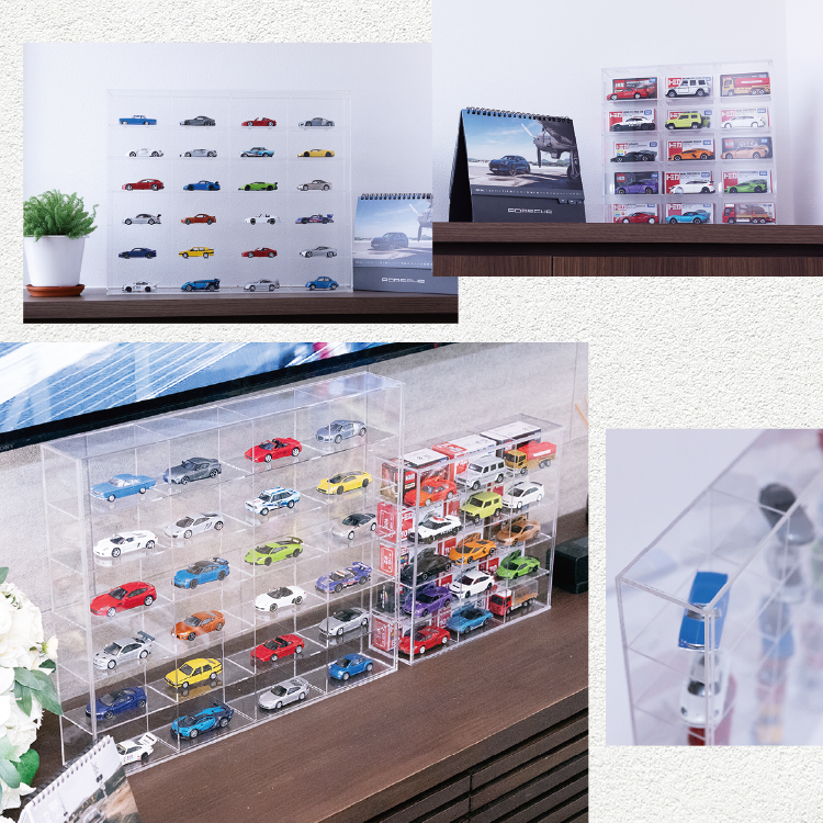 Rapid64 アクリルケース 1/64 モデルカ― トミカ 6台 クリアケース