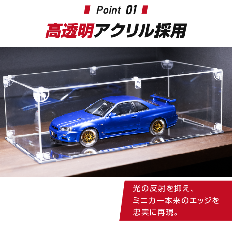 ディスプレイケース　アクリル　1/64 ミニカー　好評につき作りました♪ Rapid64 コレクションケース 20×10×10cm アクリルケース クリア
