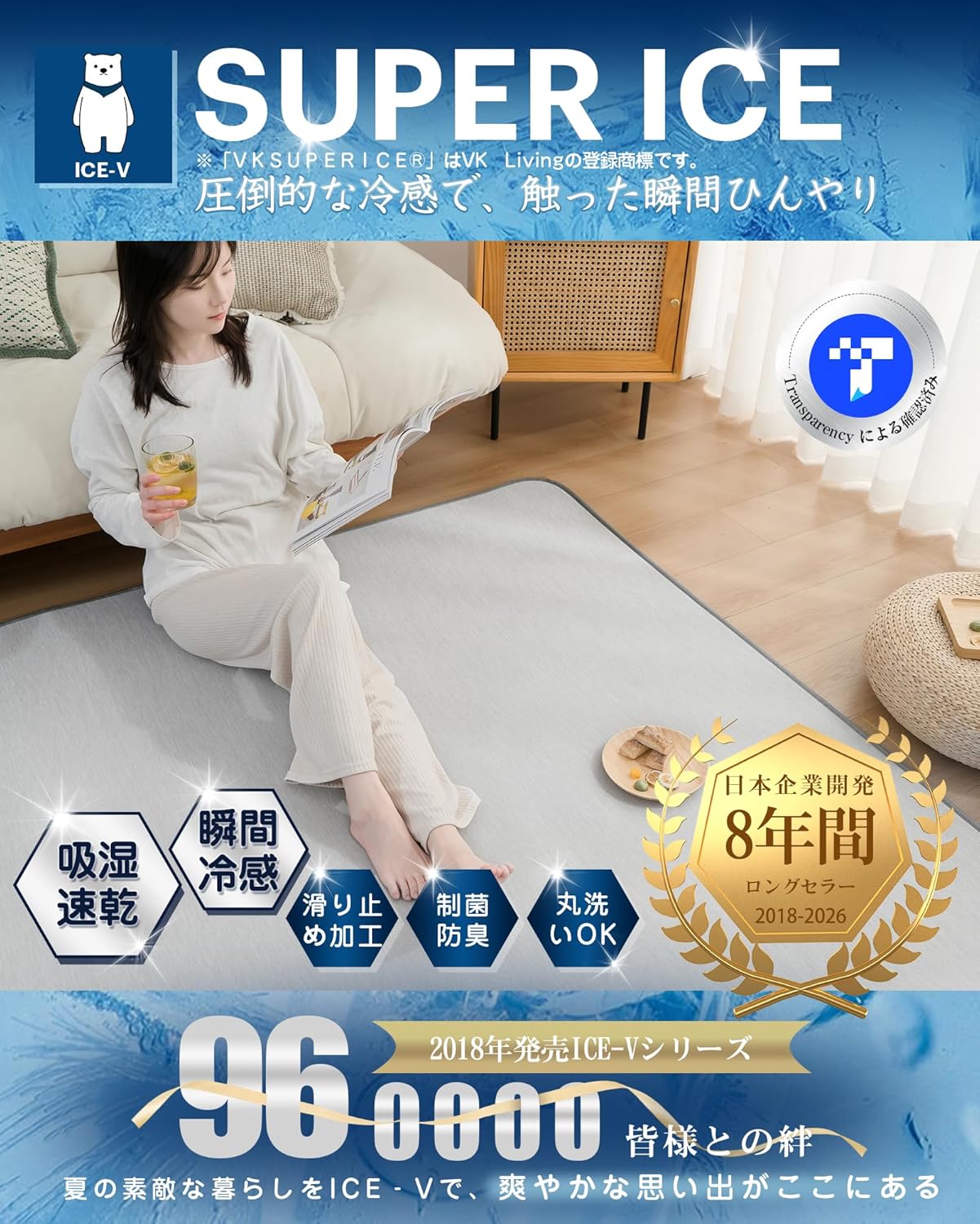 【訳あり 特価】 夏用 ひんやりラグ 低反発 ...の詳細画像3