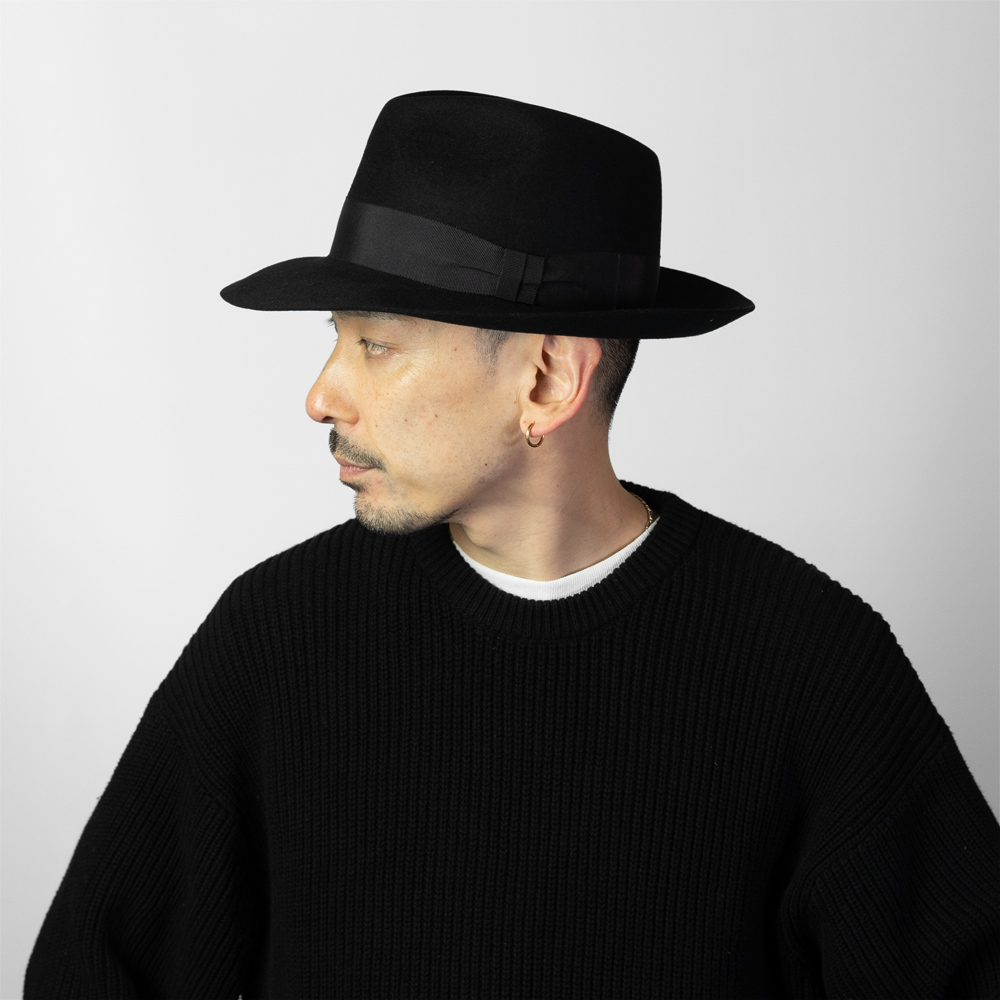 ハット つば広ハット メンズ 秋冬 中折れ帽子 フェルトハット 中折れ