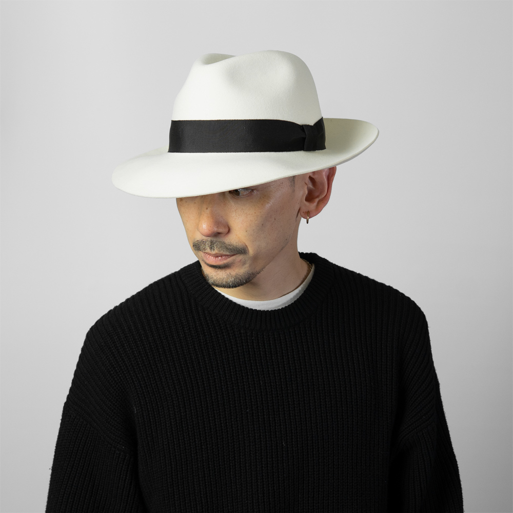 帽子 ハット つば広ハット メンズ レディース 中折れハット 白