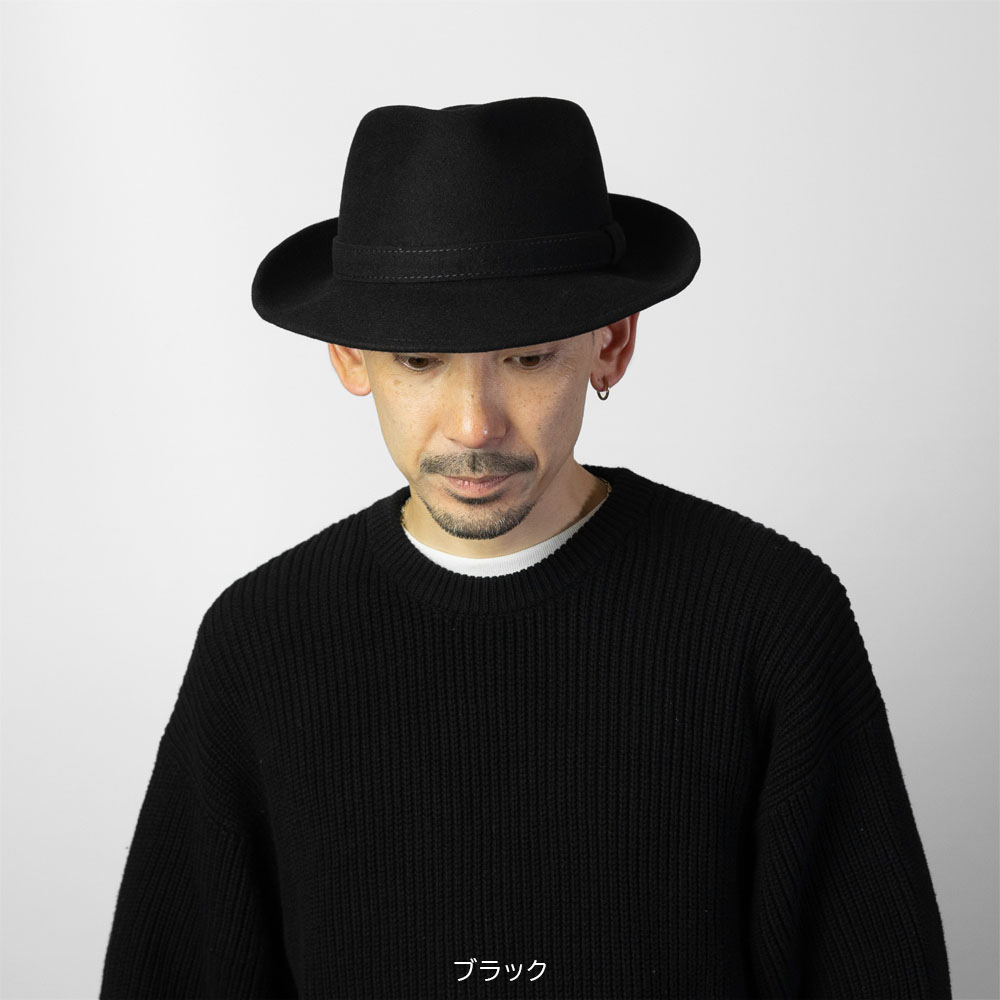 【日本製 EDHAT】中折れハット ウールフェルト 秋冬 メンズ ミドルブリム サイズ調節 大きいサイズ 小さいサイズ ブラック カーキ パープル レッド  M-16266445 |  | 05