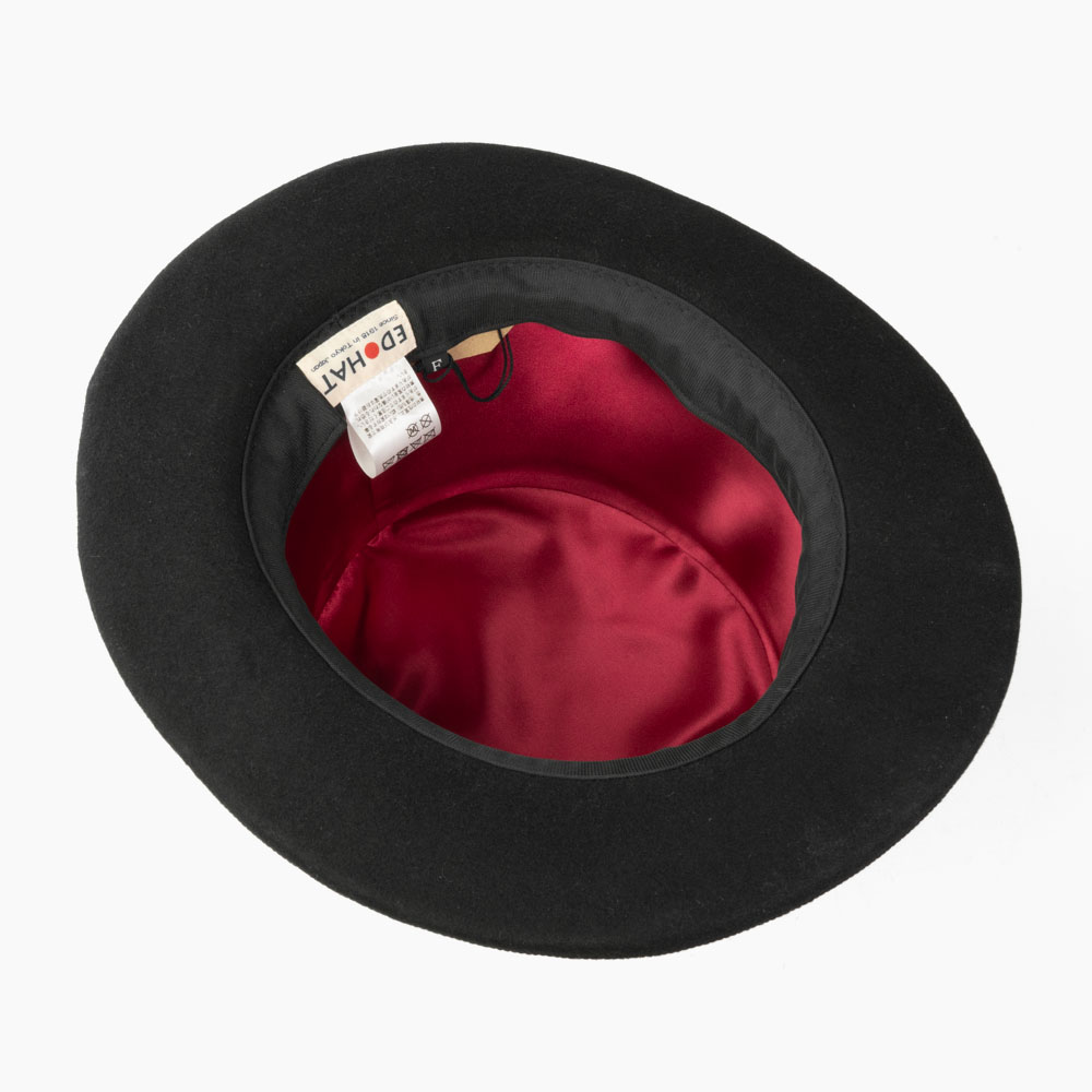 シルクハット 黒 ブラック メンズ ウール フェルト ハット EDHAT