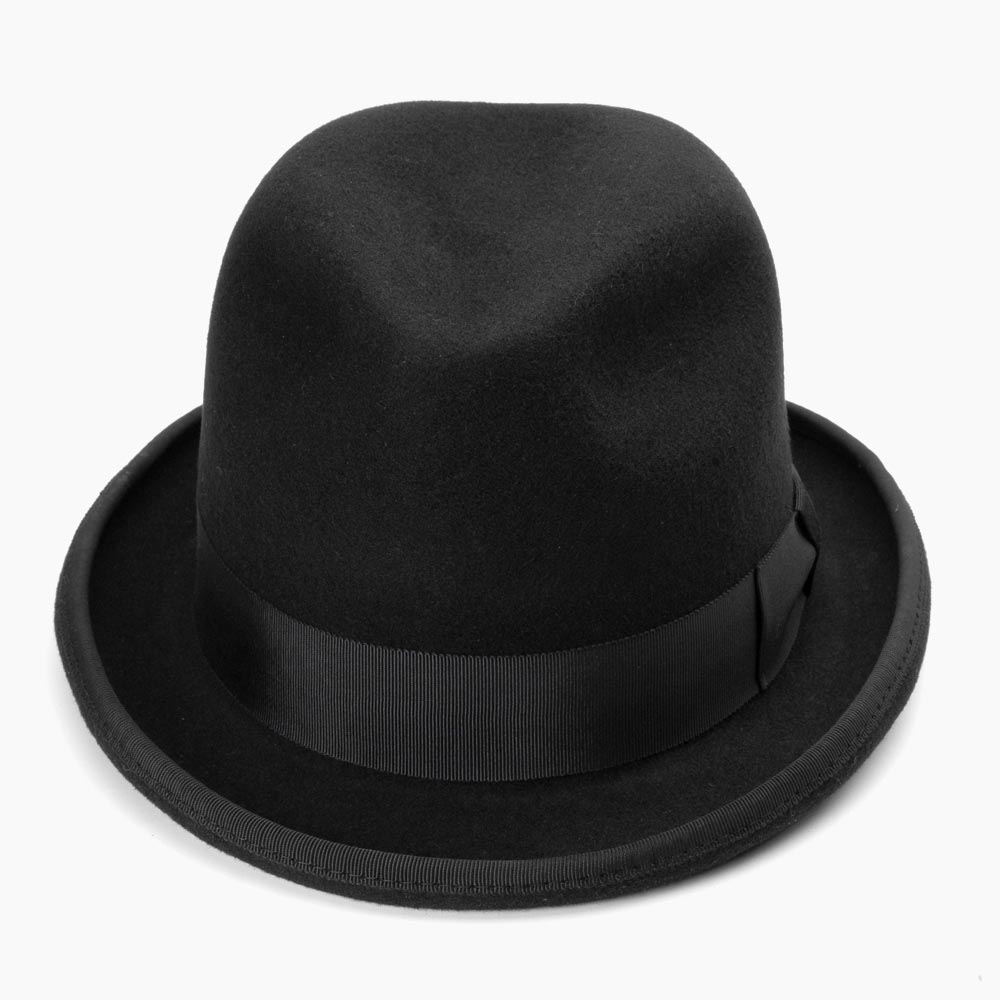 KAKOI 中折れハット　ブラック ハット メンズ 秋冬 帽子 中折れ帽子 中折れハット フォーマル ホン