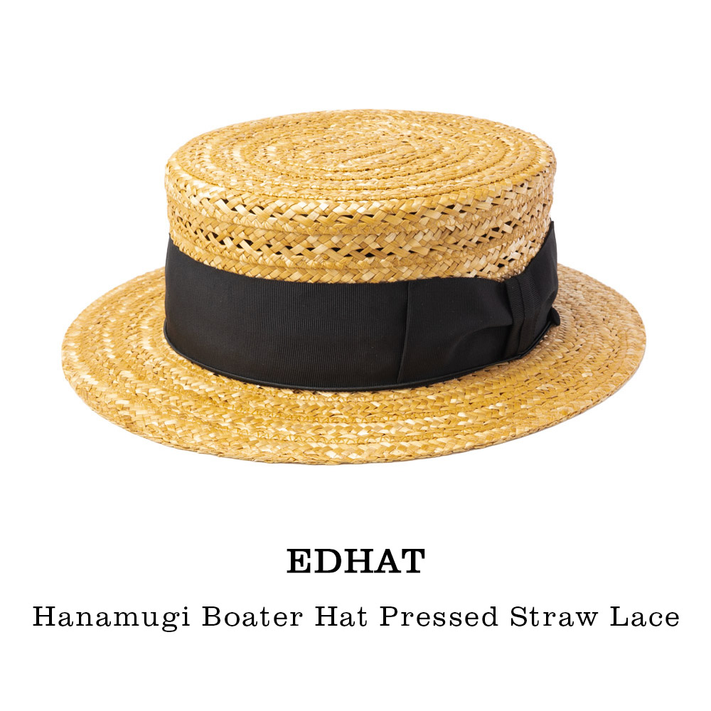 EDHAT エドハット 花麦 カンカン帽 ボーターハット 麦わら帽子