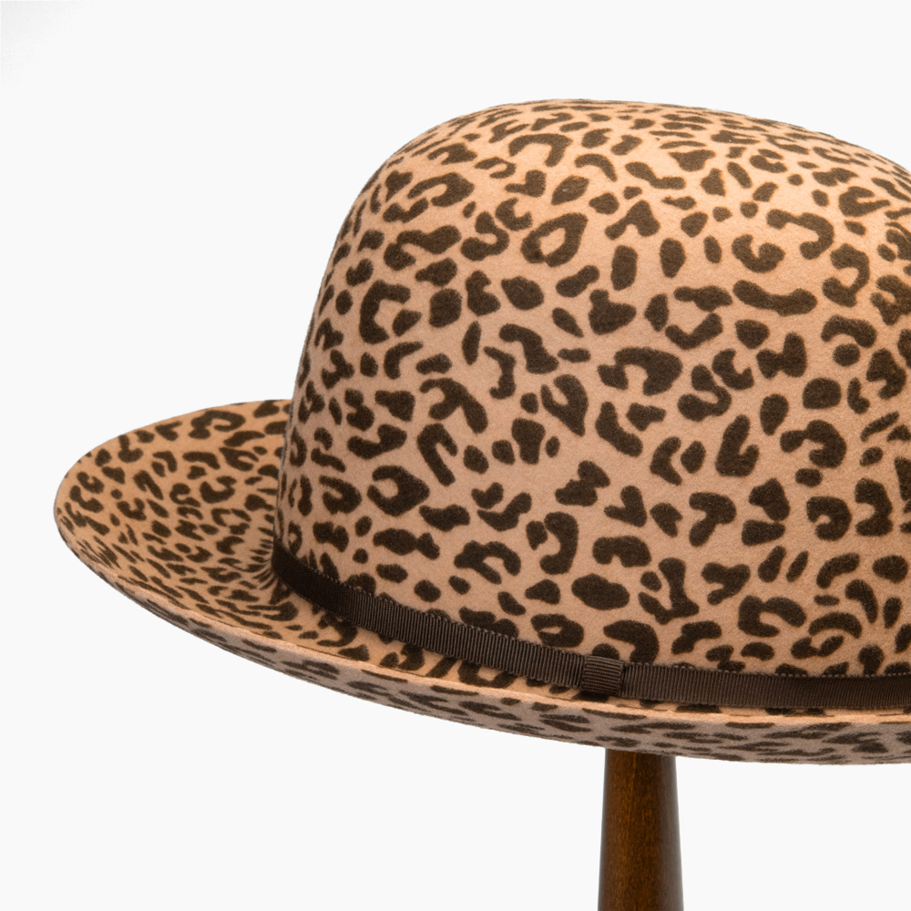 帽子 メンズ レディース ハット ウール フェルト ヒョウ柄 日本製 M