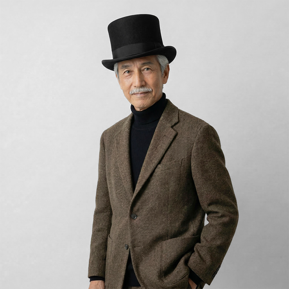 メンズ シルクハット EDHAT エドハット シルクハット フォーマル ハット 短つば ウール