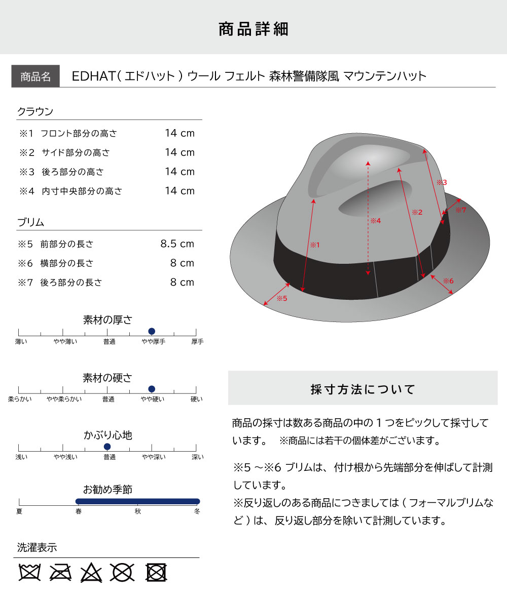 帽子 マウンテンハット 森林警備隊 つば 長い つば広 ハット メンズ