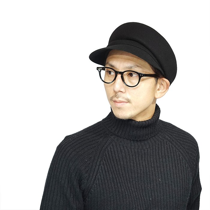 EDHAT エドハット キャスケット フェルト ウール 秋冬 ブラック