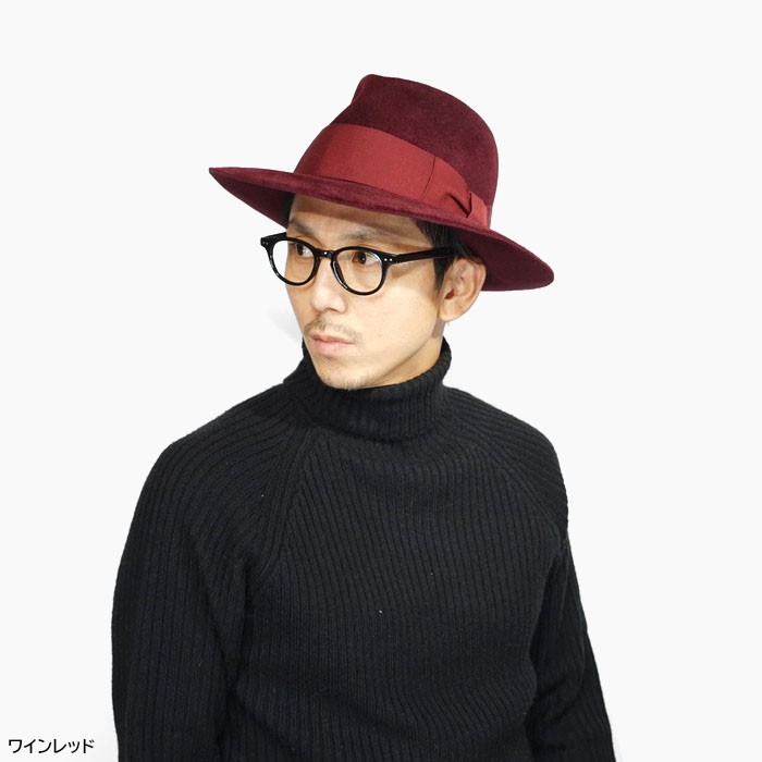 ＜専用＞石田製帽 ラビットファー100% つば広 エレガント フェルトハット 冬 EDHAT エドハット ラビットファー フェルト つば広ハット