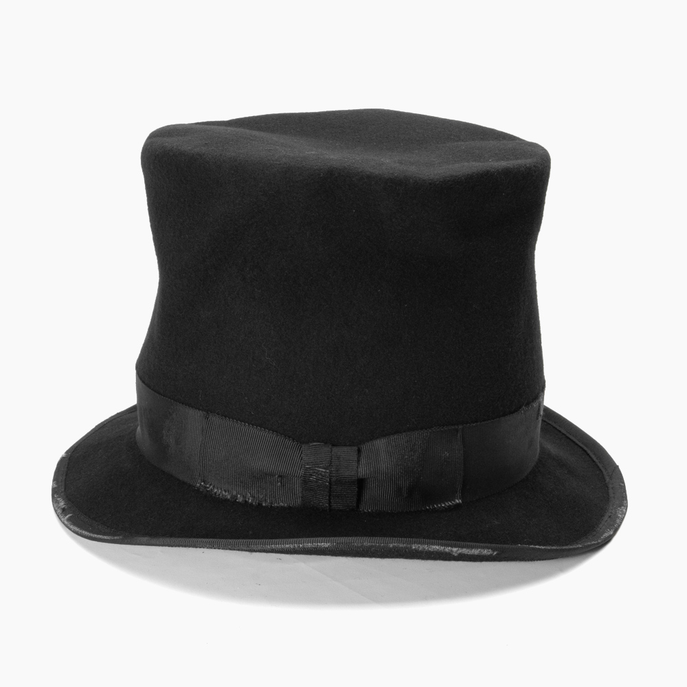 シルクハット ダメージ加工 フェルト トップハット ブラック 黒 ウール