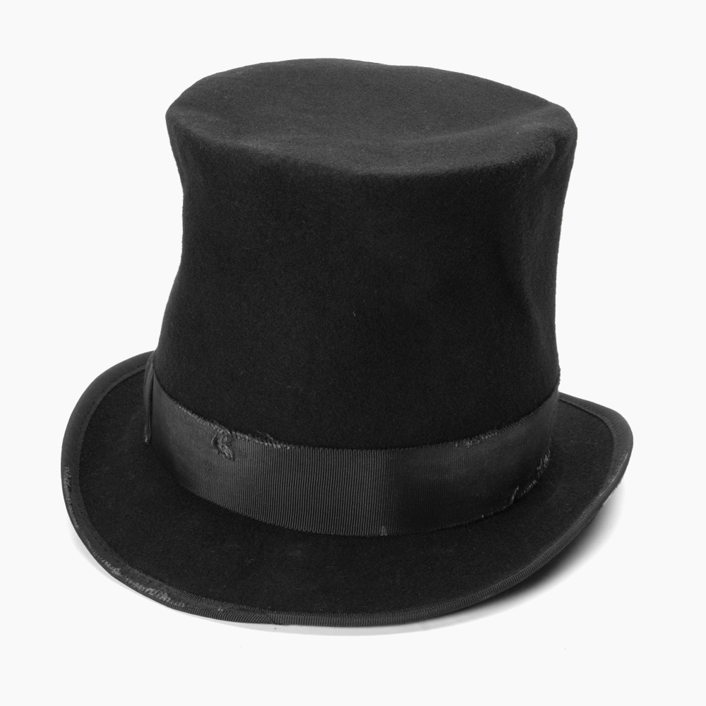 シルクハット ダメージ加工 フェルト トップハット ブラック 黒 ウール