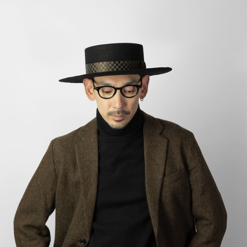 EDHAT エドハット ブラック 黒 ハット 帽子 秋冬 メンズ つば広ハット