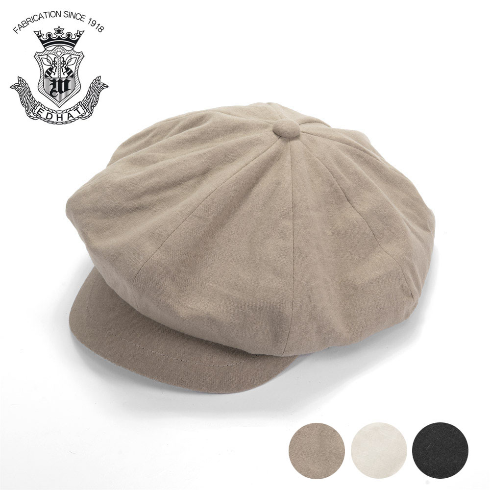 キャスケット メンズ レディース 春夏 コットンリネン 帽子 ブランド EDHAT エドハット ゆったり 大きめ シルエット キャスケット帽 サイズ調節 M-58163181 | 
