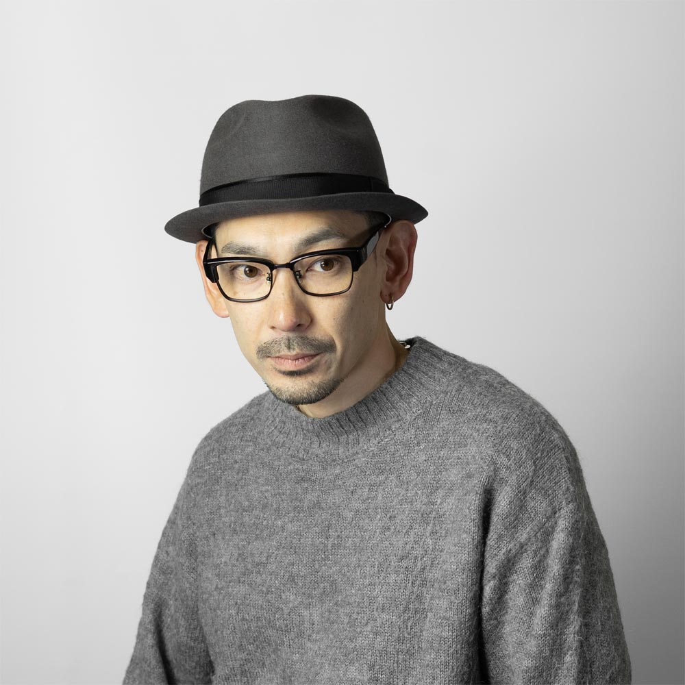 EDHAT エドハット 日本製 ラビットファーフェルト ティアドロップ ショートブリム 短いつば 中折れハット メンズ 春秋冬 M-16235122 |  | 06